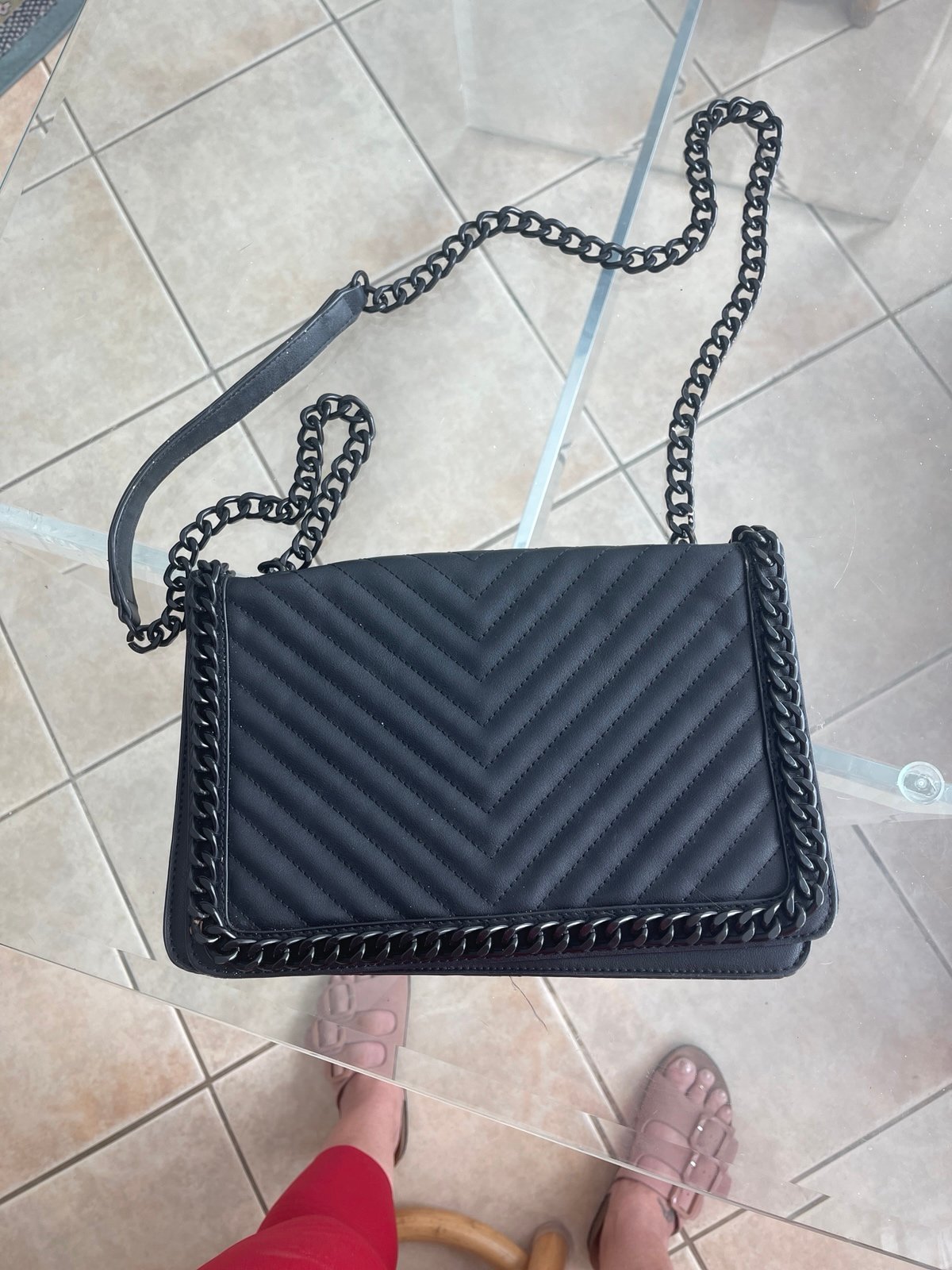Black ALDO dress purse black heavy chain crossbody