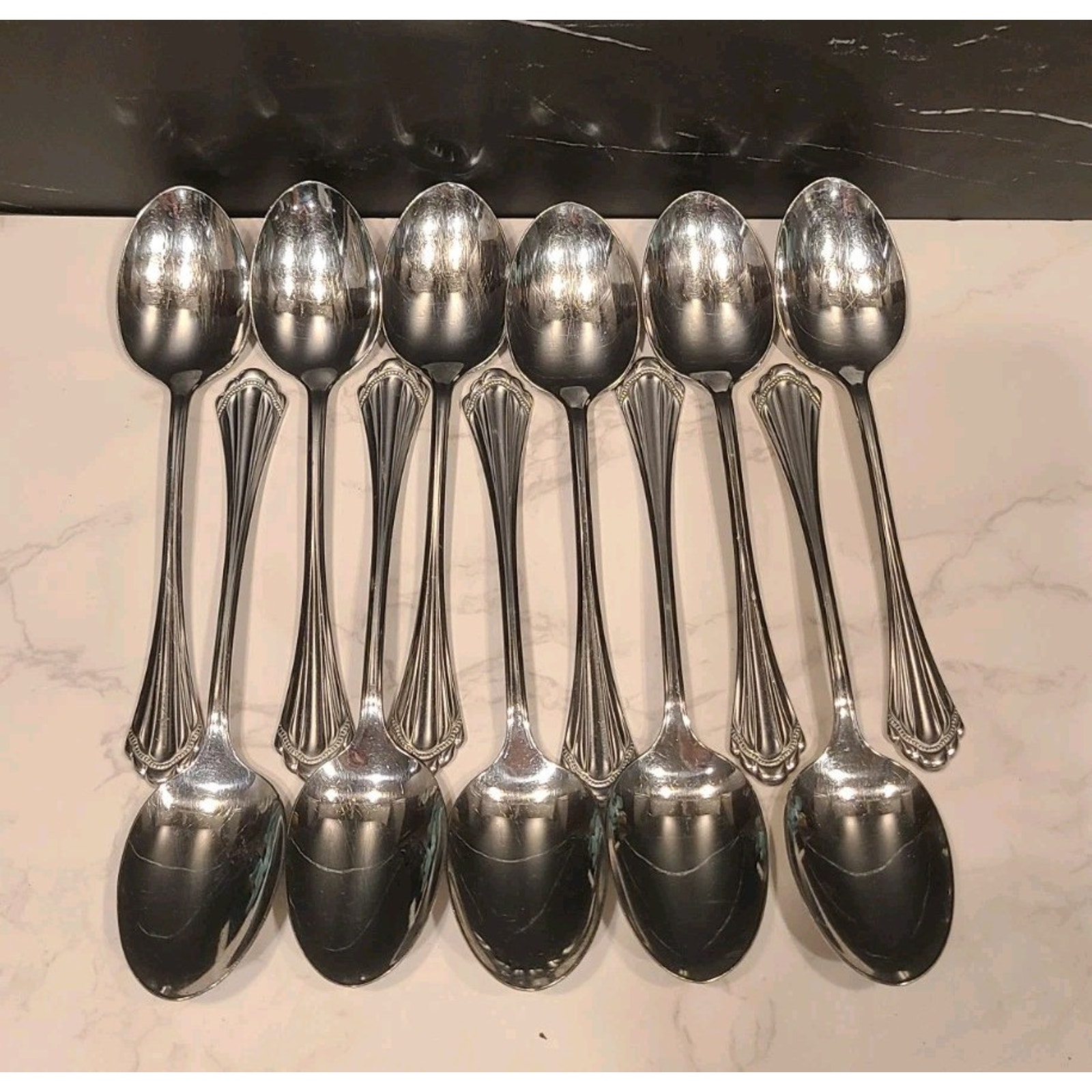 Oneida Community Marquette Stainless Tablespoons 6.75” Flatware EUC Set of (11)