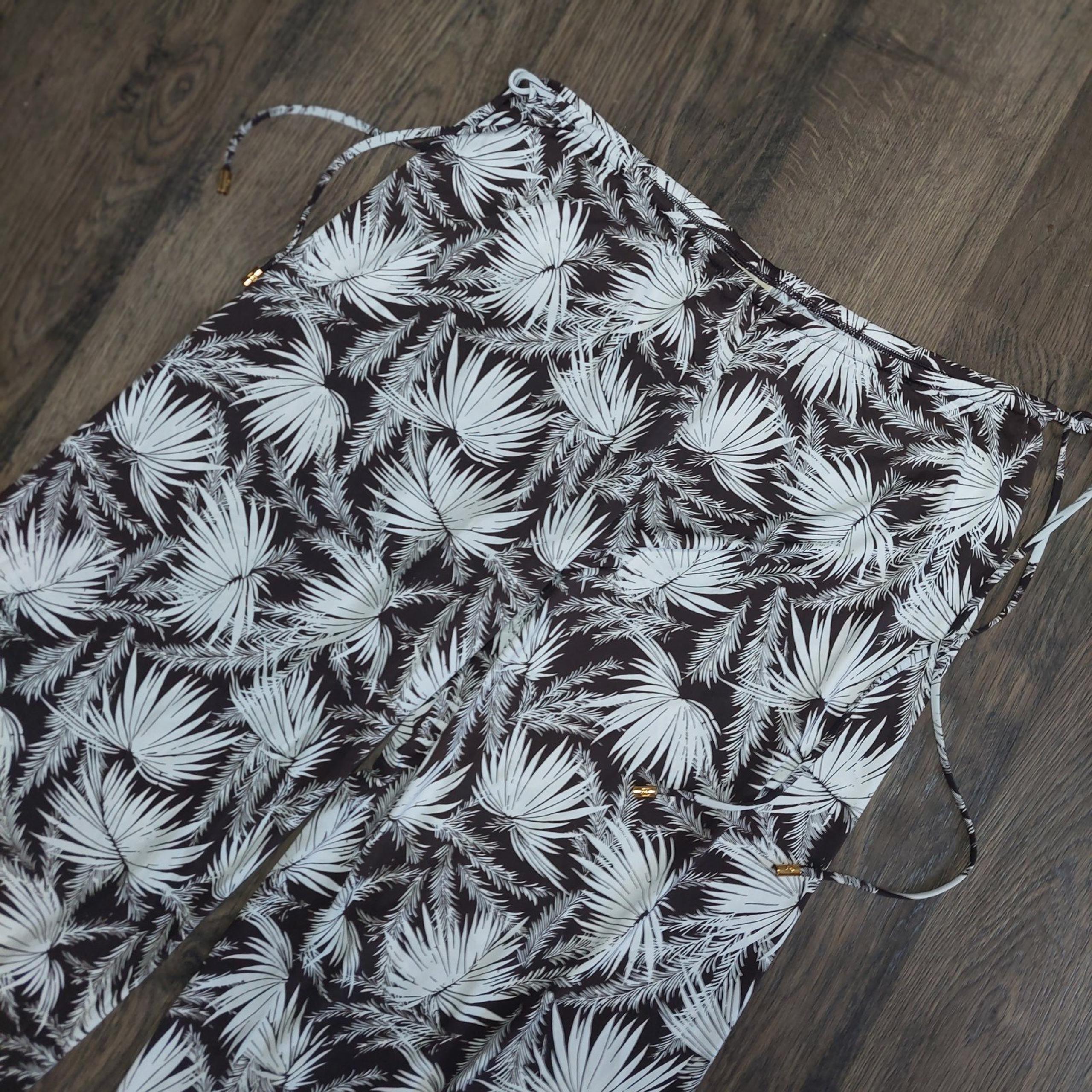 Michael Kors swimsuit Pant cover up Beach Palm Design medium