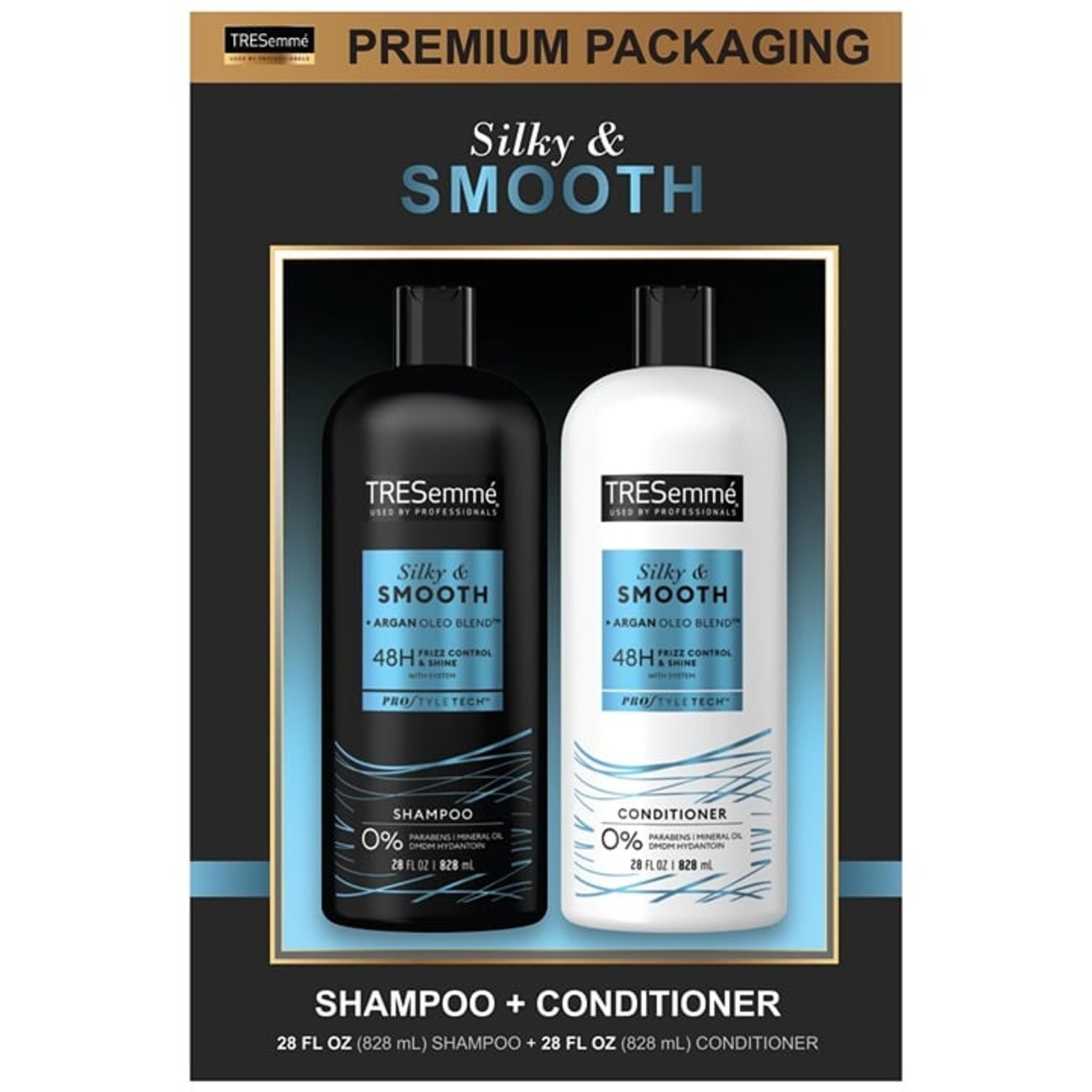 TRESemmé Shampoo and Conditioner Set, Argan Oil - Silky & Smooth 28oz Each