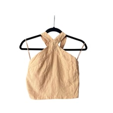 NWT Abercrombie & Fitch Women's Linen Blend Halter Top Sleeveless Orange Size XS
