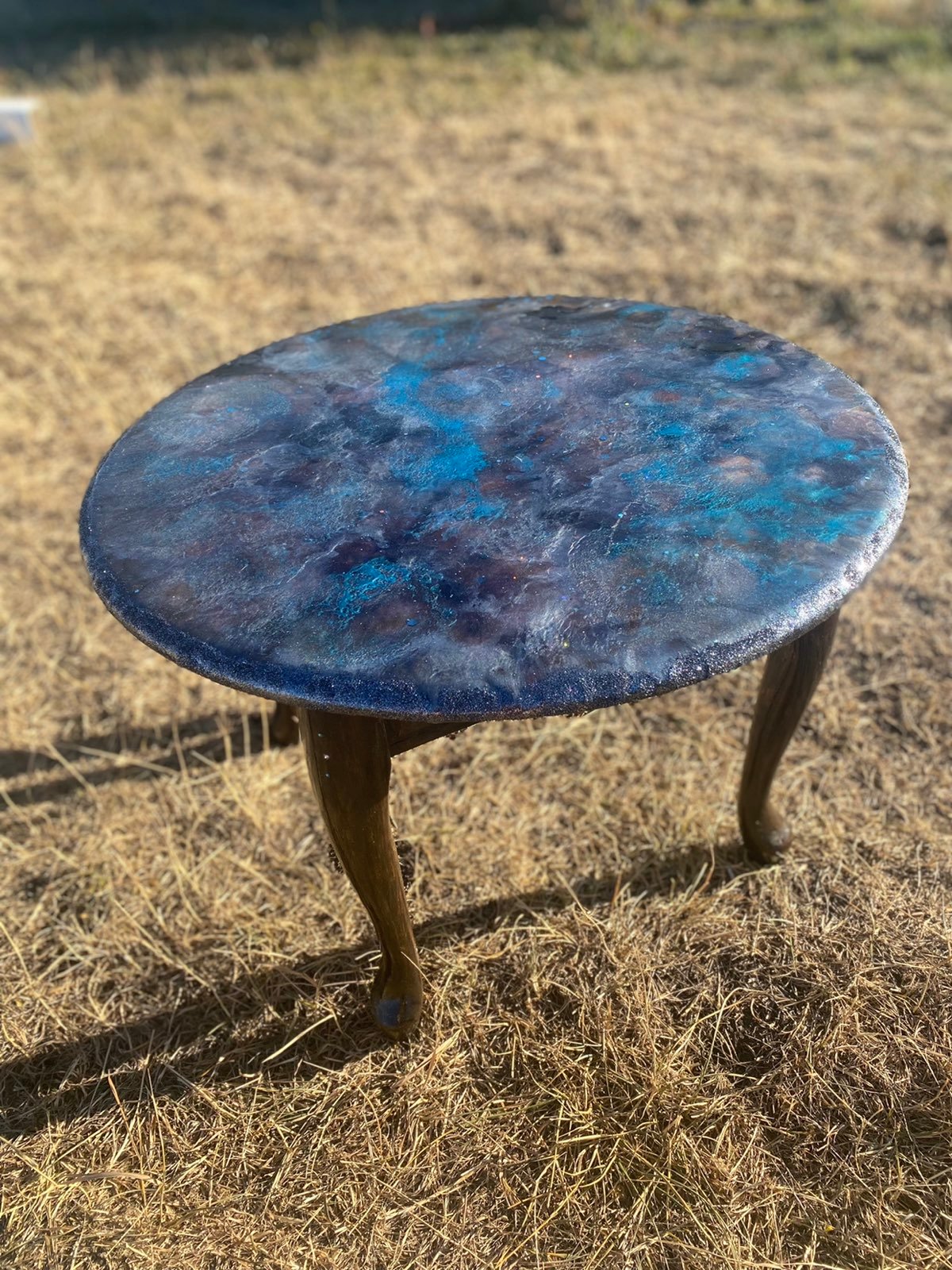 Epoxy Art end table