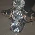 Sz 7.5 estate vintage 925 sterling silver blue topaz 3 vertical stone ring