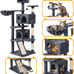Cat Tree Cat Condo with Scratching Posts Multi-Level 57 inches