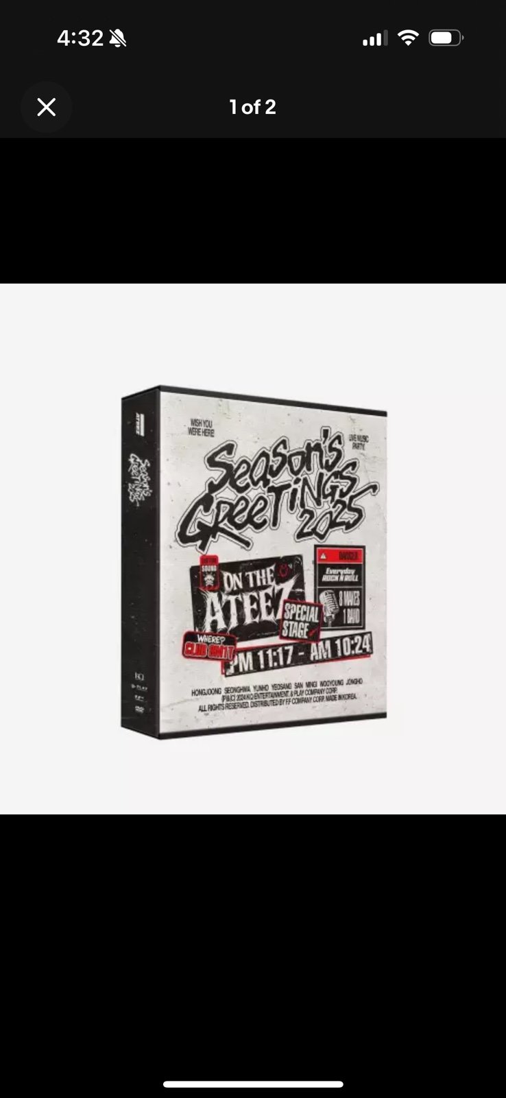 ネットオフ 送料得店  Seasons 2025 Ateez Greetings. New Brand アイドル