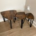 NEW Set of 3 Industrial Nesting Coffee Table with Metal Frame for Living Room