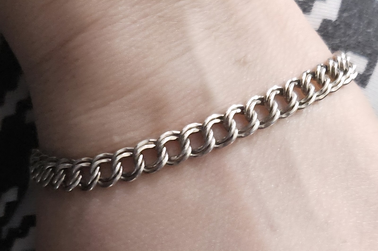 James Avery stering silver light double curb charm bracelet size large