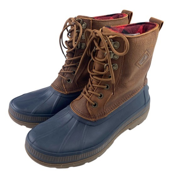 Brand new Sperry Mens Top Sider Ice Bay Duck Boots Navy/Tan 9