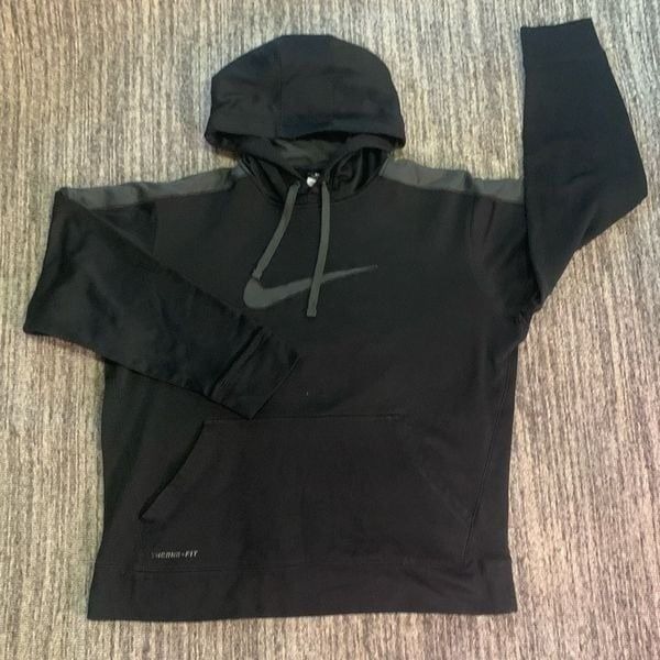 Nike Men’s Size Large Pullover Hooded Sweatshirt Black Hoodie Long Sleeve