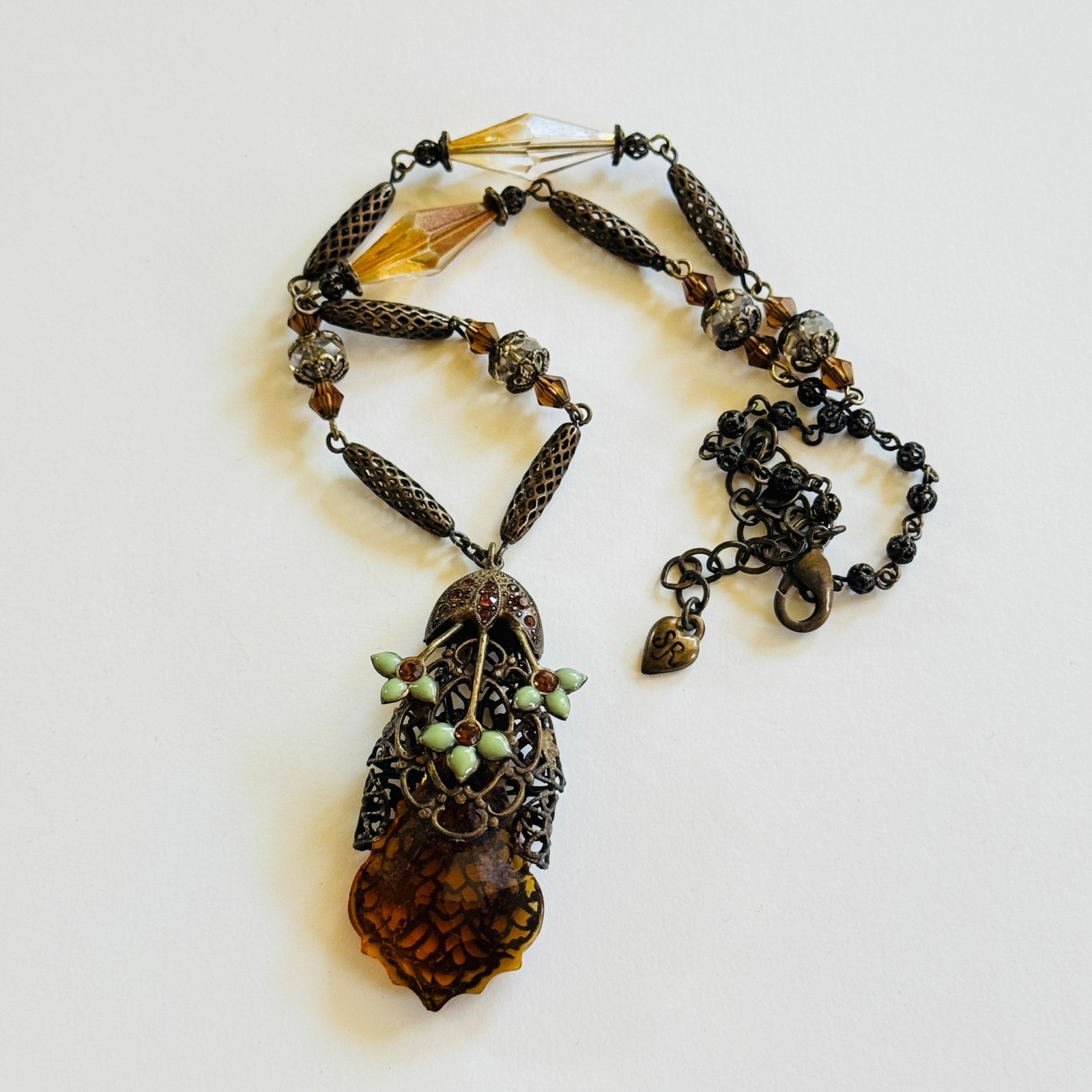 Sweet Romance USA Necklace Crystal beaded rhinestone Victorian