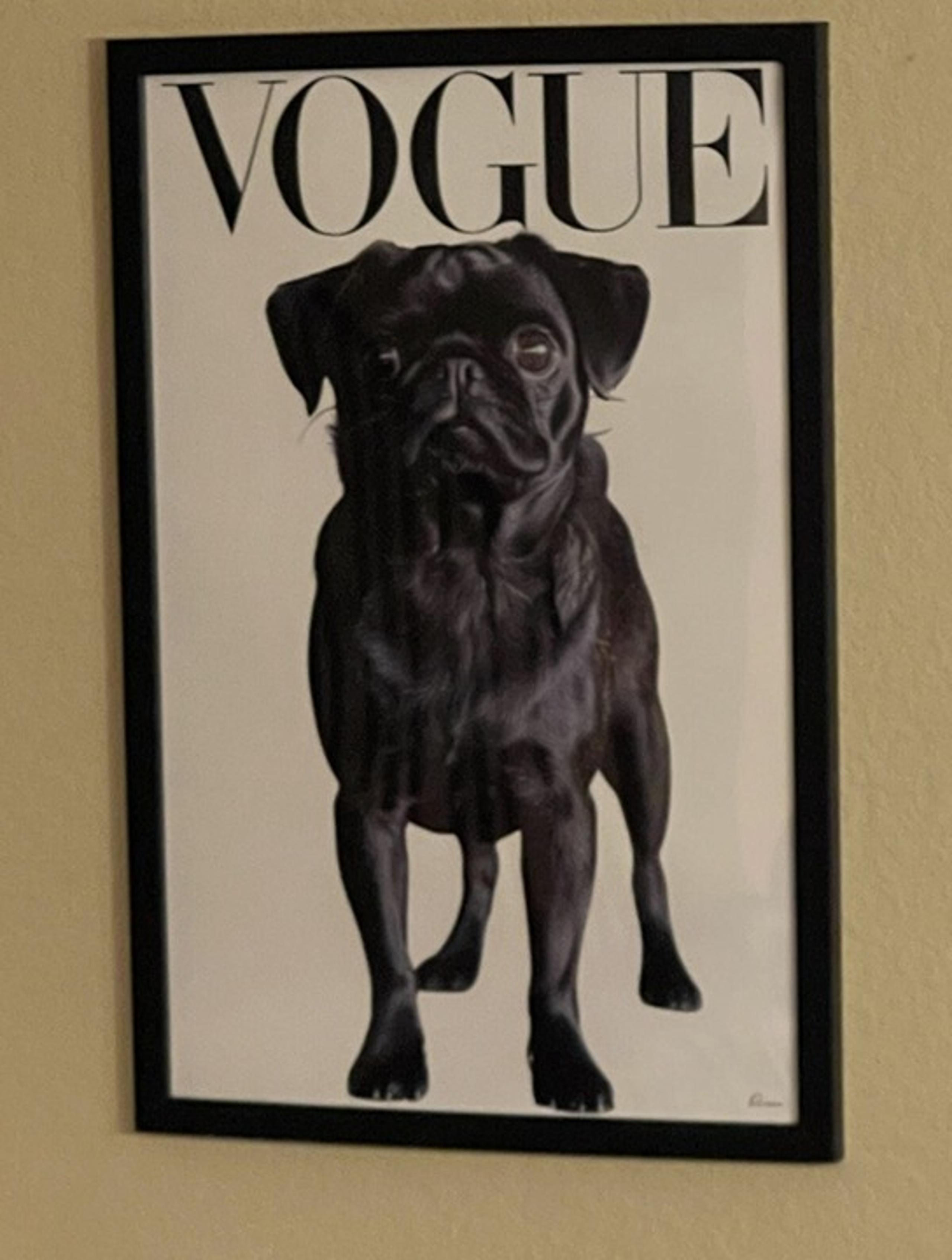 Pug Fashion Poster Vogue Pug 11x17 Framed Poster