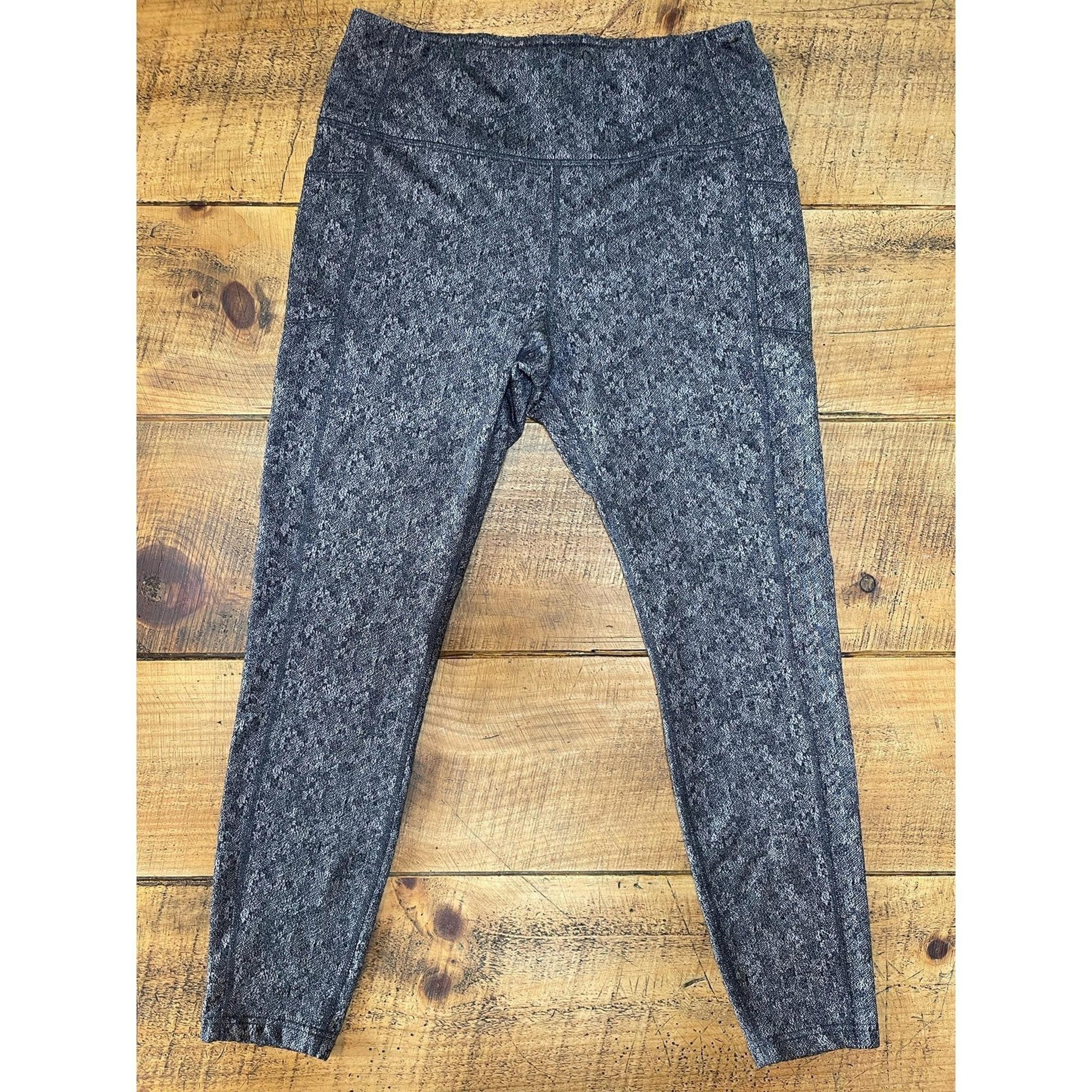Womens Mondetta Performance Luxury Workout Gray/Beige Ankle Leggings Pocket L