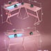 L-Shaped Desk with LED Gaming Computer Desk with Monitor Stand, Pink, New