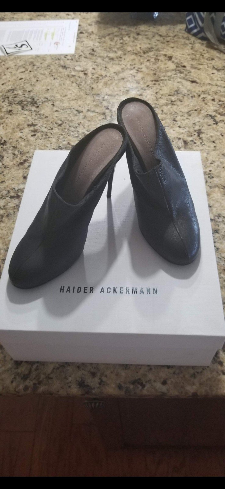 Shoes Haider Ackerman black leather mules