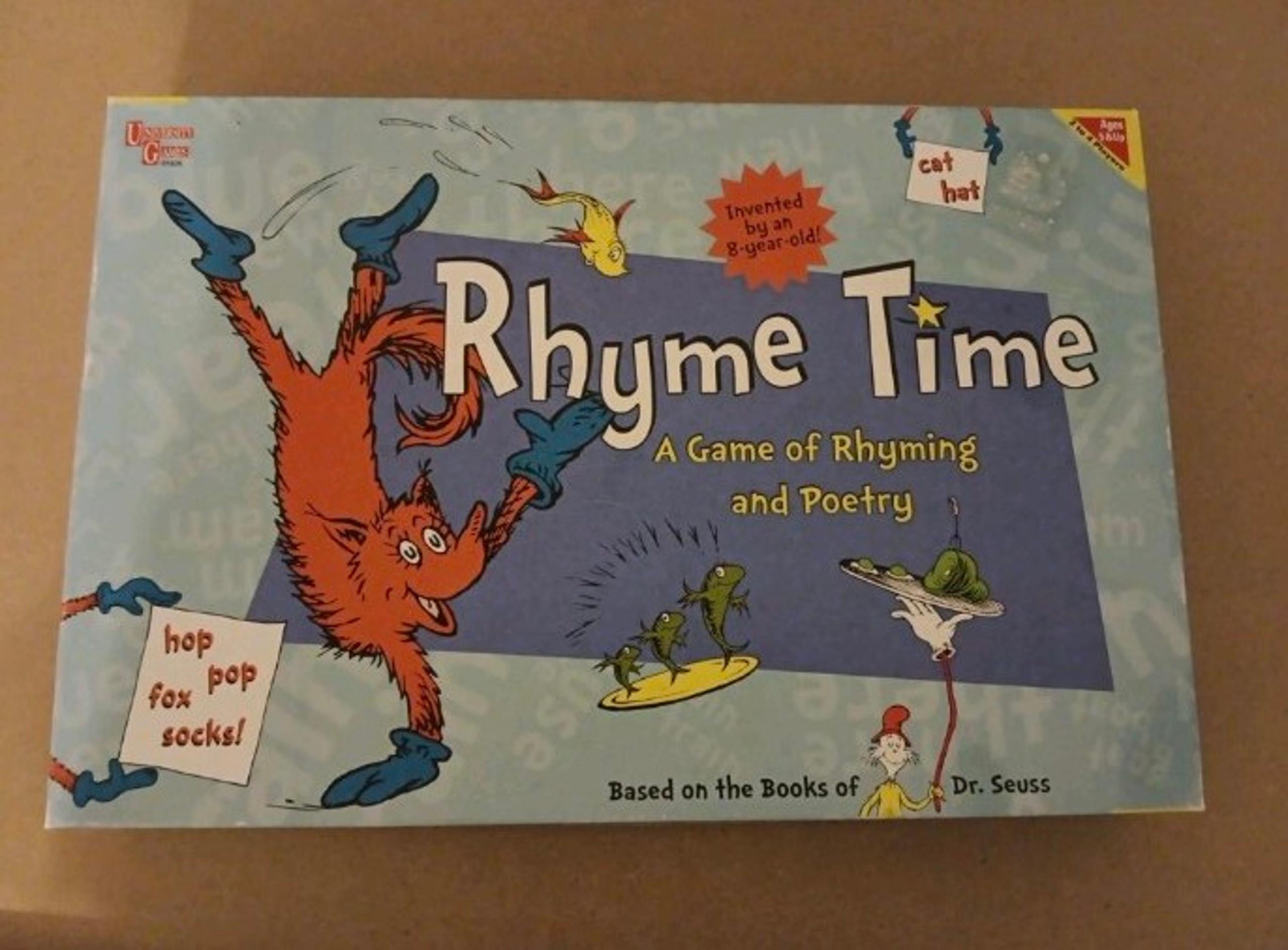 Rhyme Time Based on Dr. Suess (2004 University Games) Board Game, Cat Hat