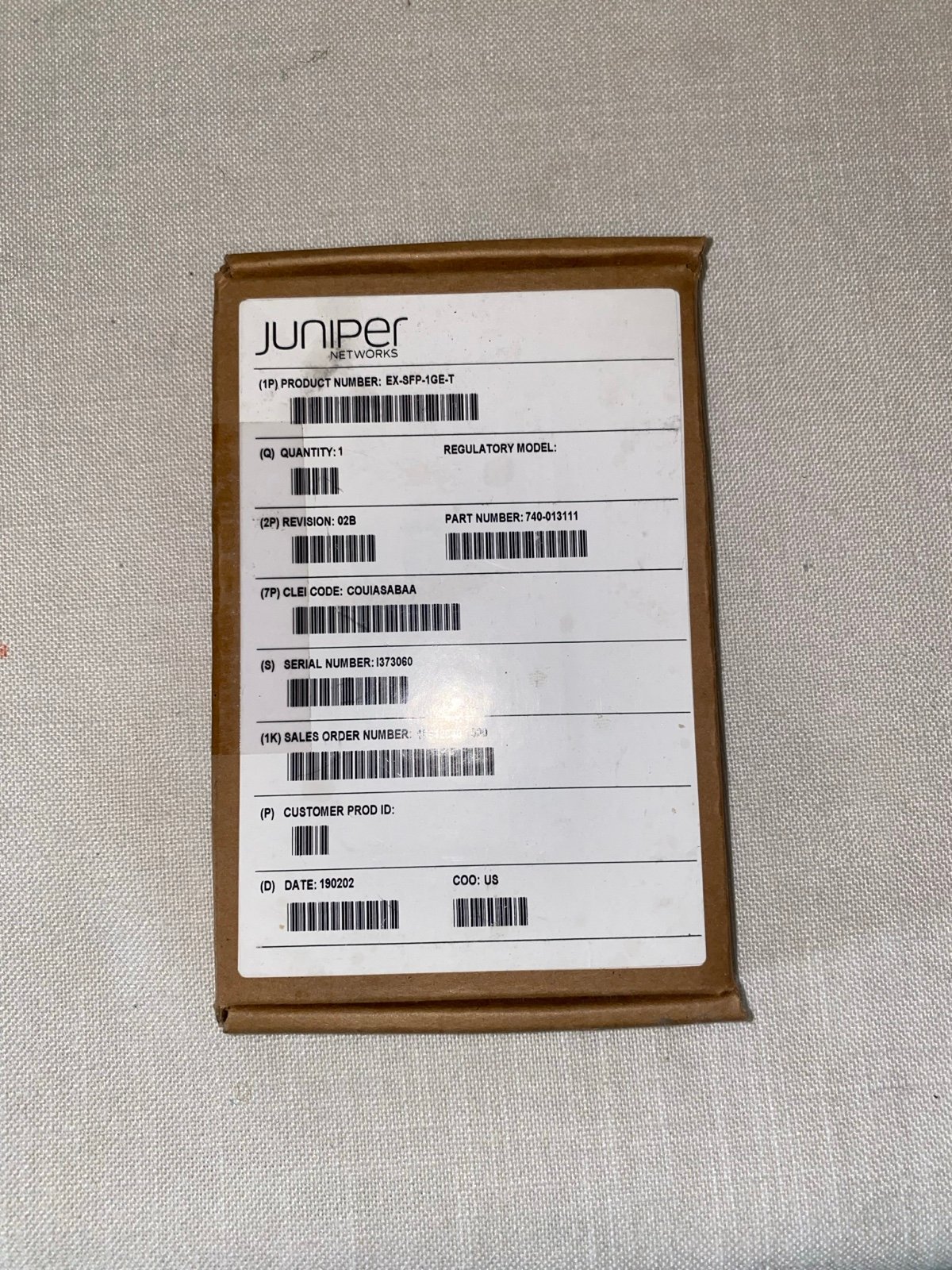 Juniper Networks EX-SFP-1GE-T Transceiver Module