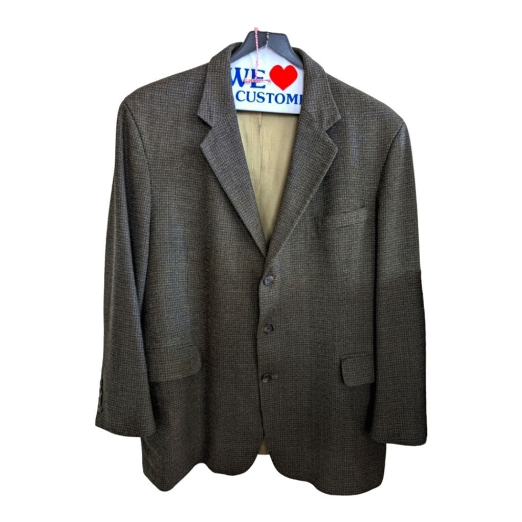 Baracuta Wool Brown Tweed 3 Button Jacket Size 48R GUC