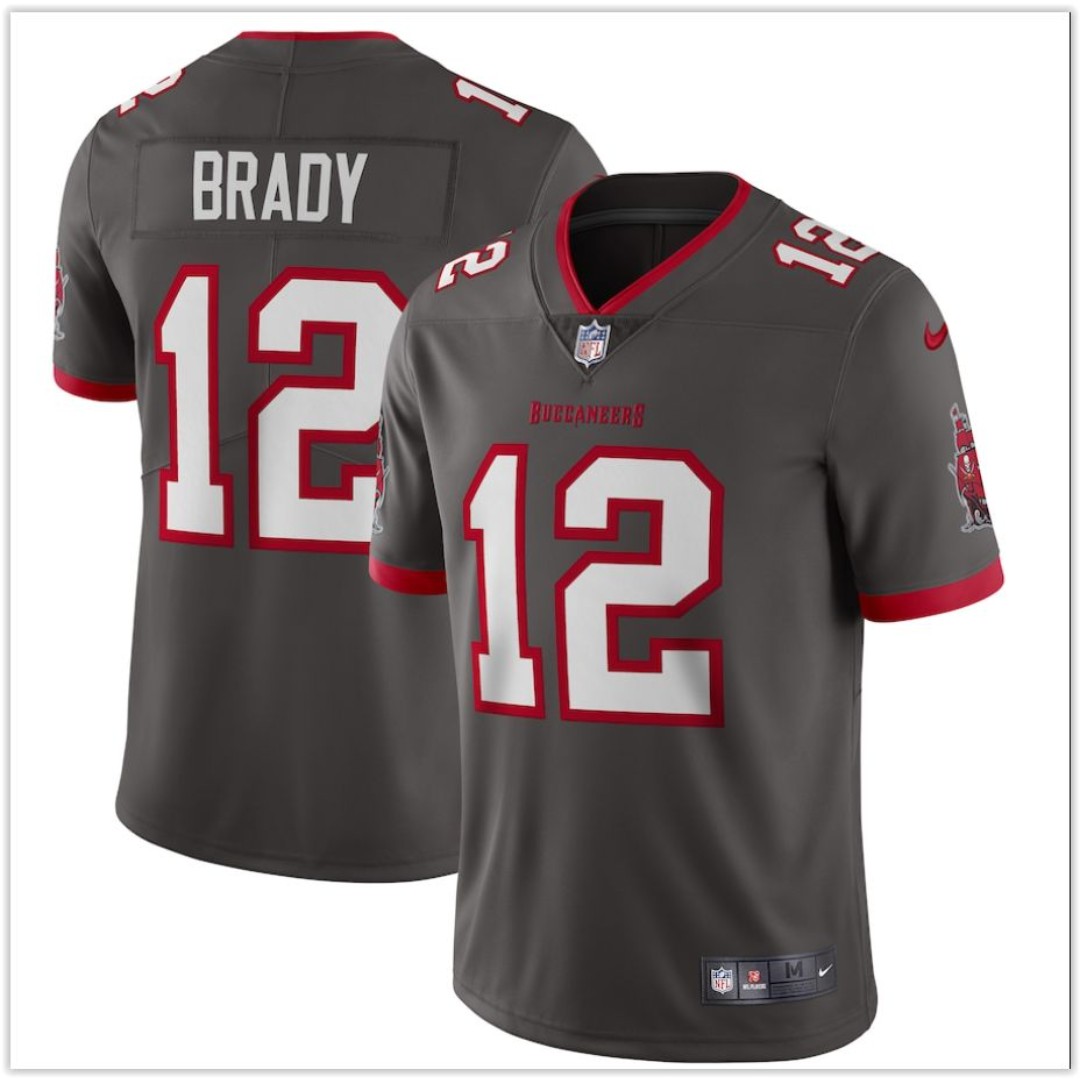 NWT TOM BRADY Tampa Buccaneers NFL Nike Vapor Limited GRAY ALTERNATE Jersey XXL