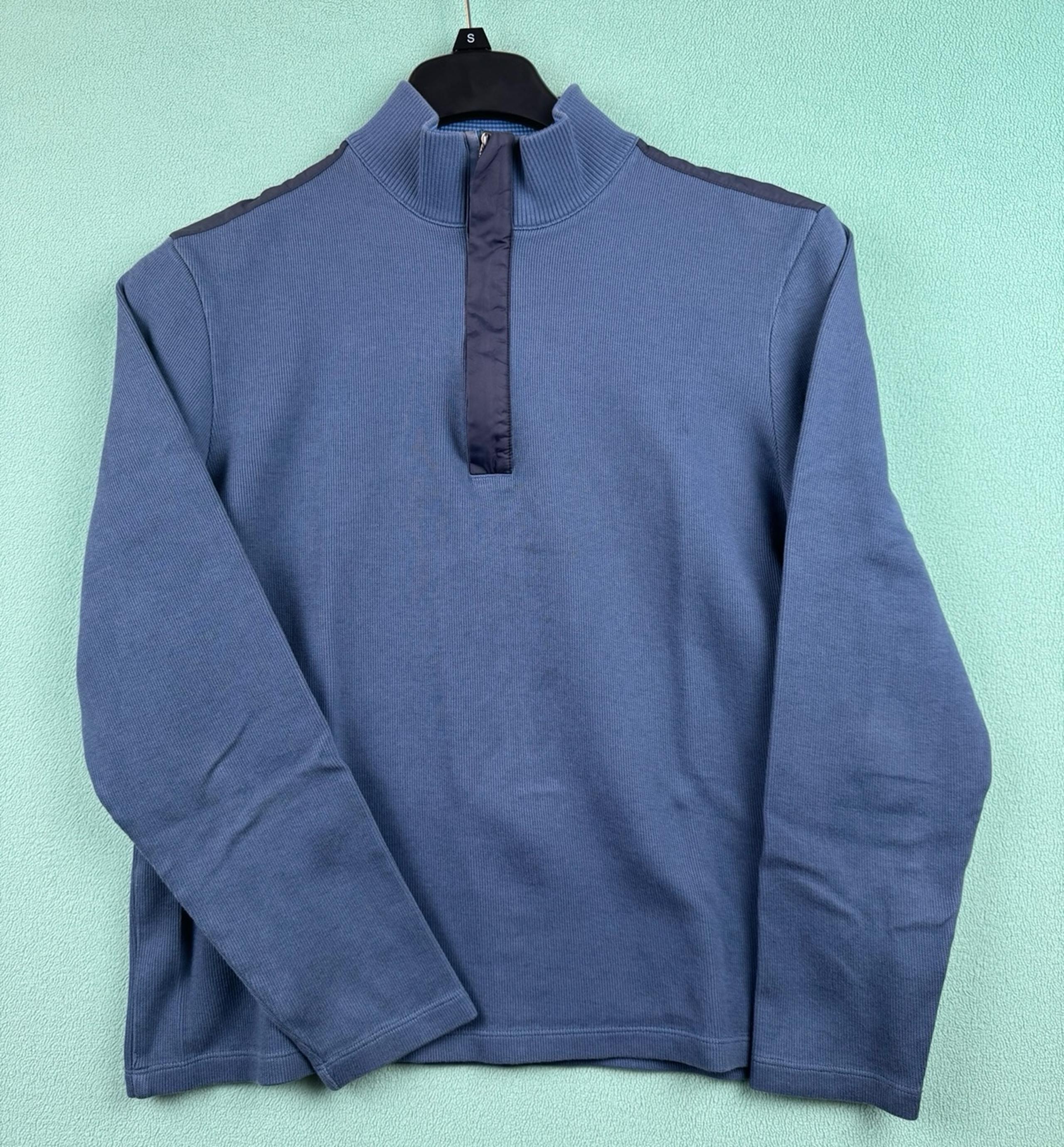 Hugo Boss Sidney Quarter Zip Pullover Sweather Men’s M Blue Mock Neck READ