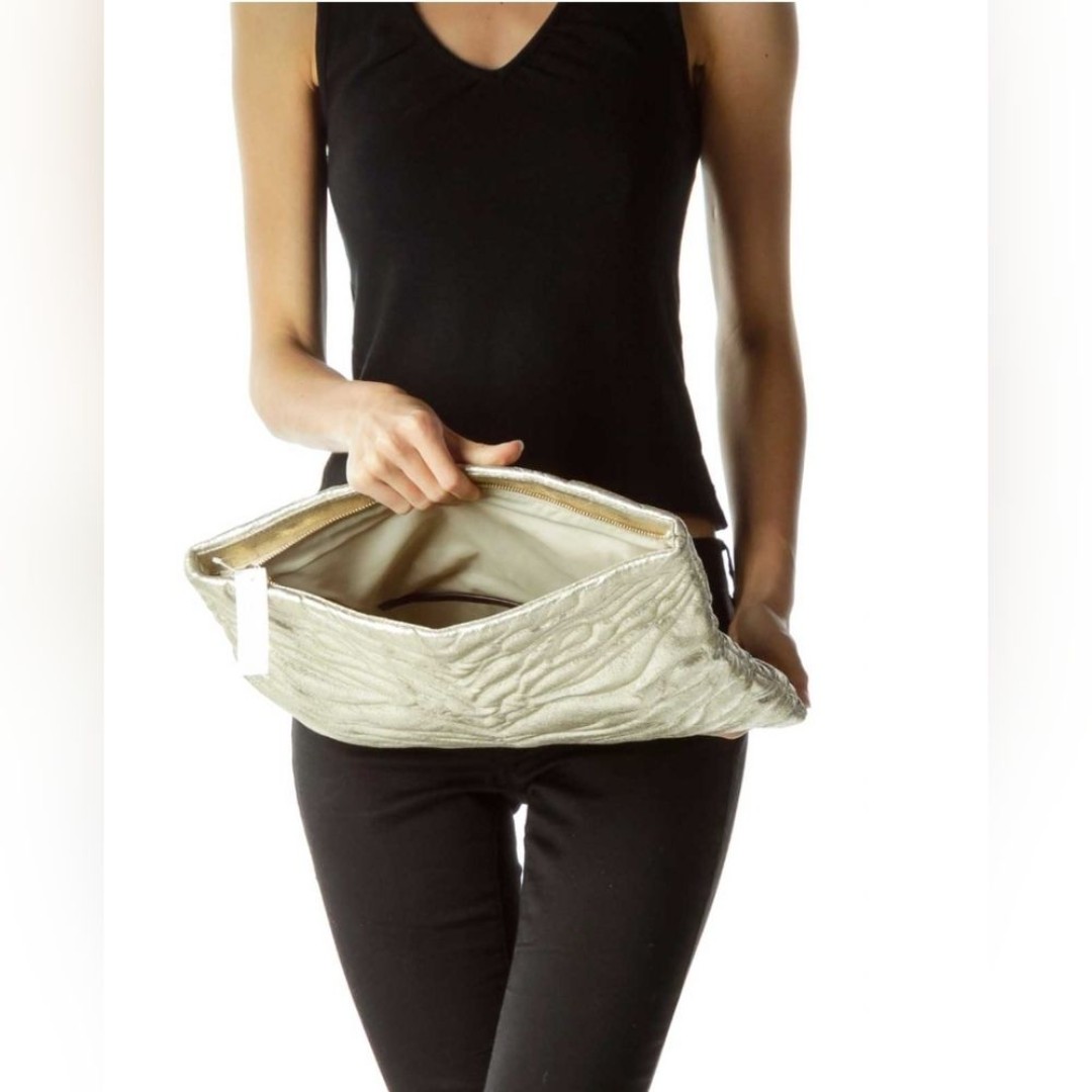 Antonio Melani Gold Metallic Textured Clutch