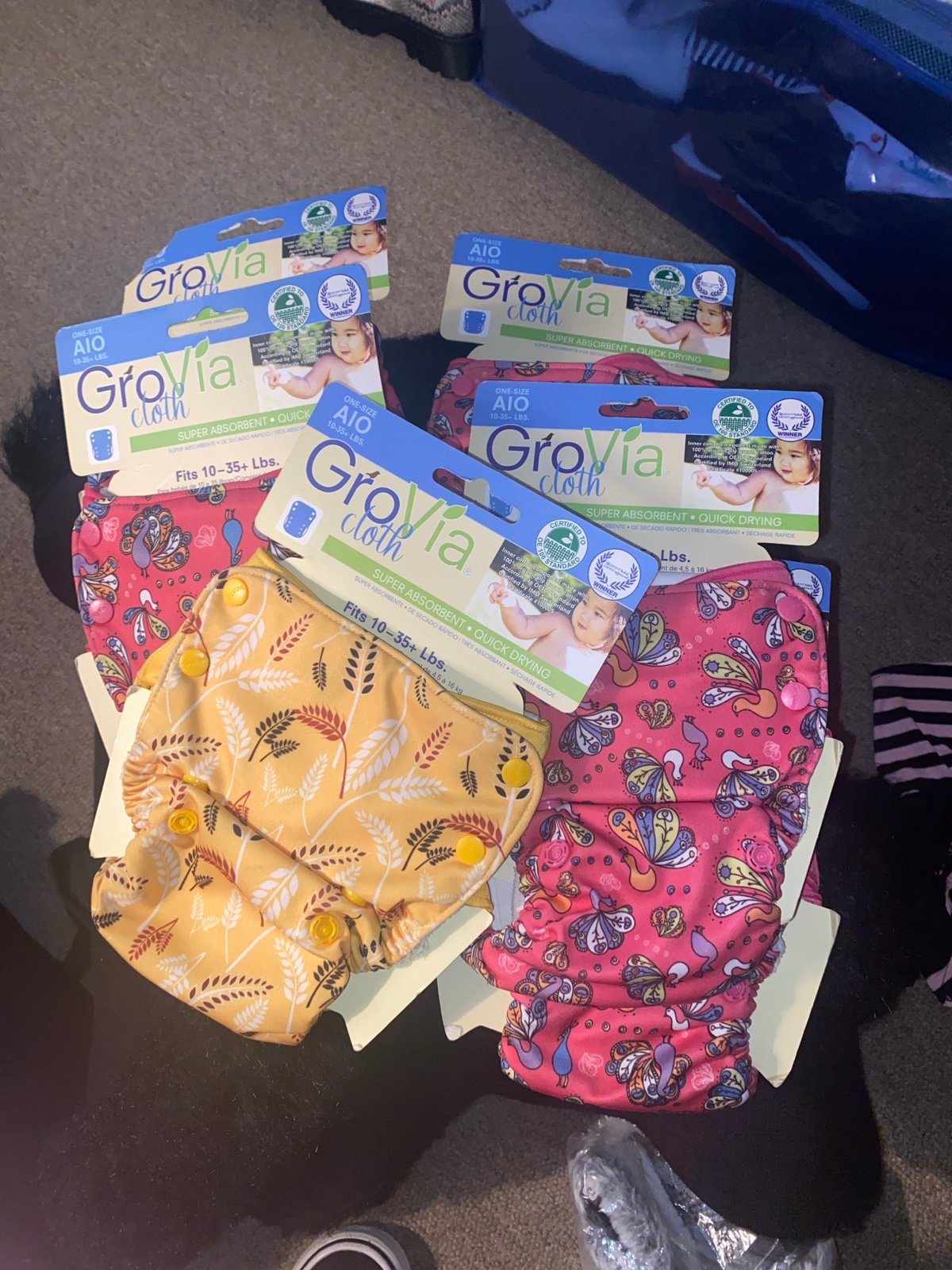 Infant Girls Grovia Organic Cotton Diapers