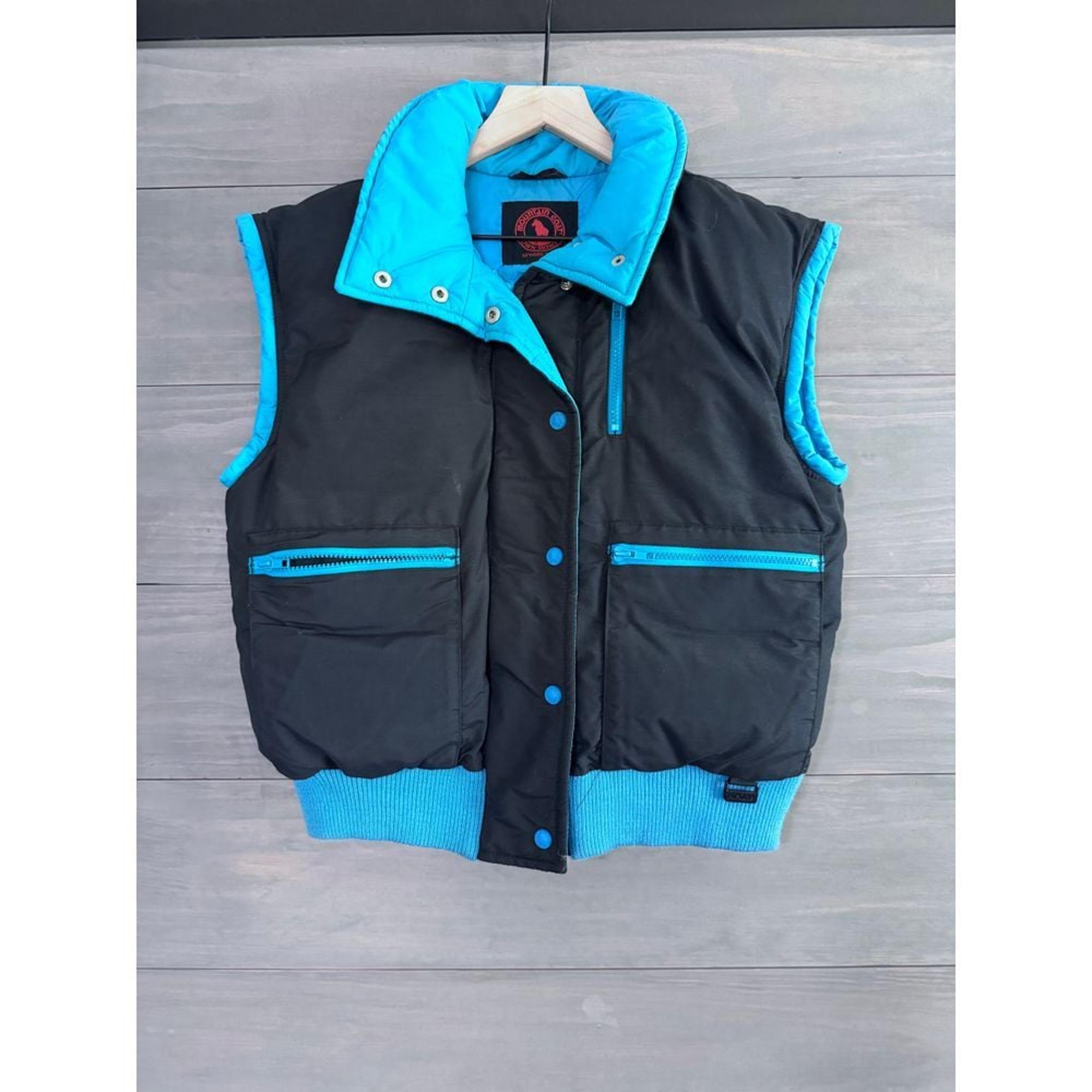 Vintage Mountain Goat White Stag Down Skiwear Filled Full Zip Puffer Vest Large