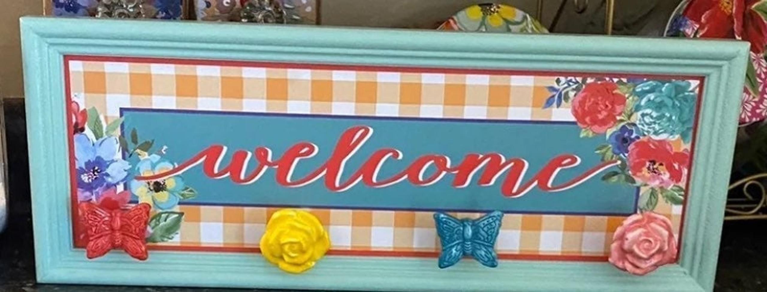 Pioneer Woman Rose Knob Sign
