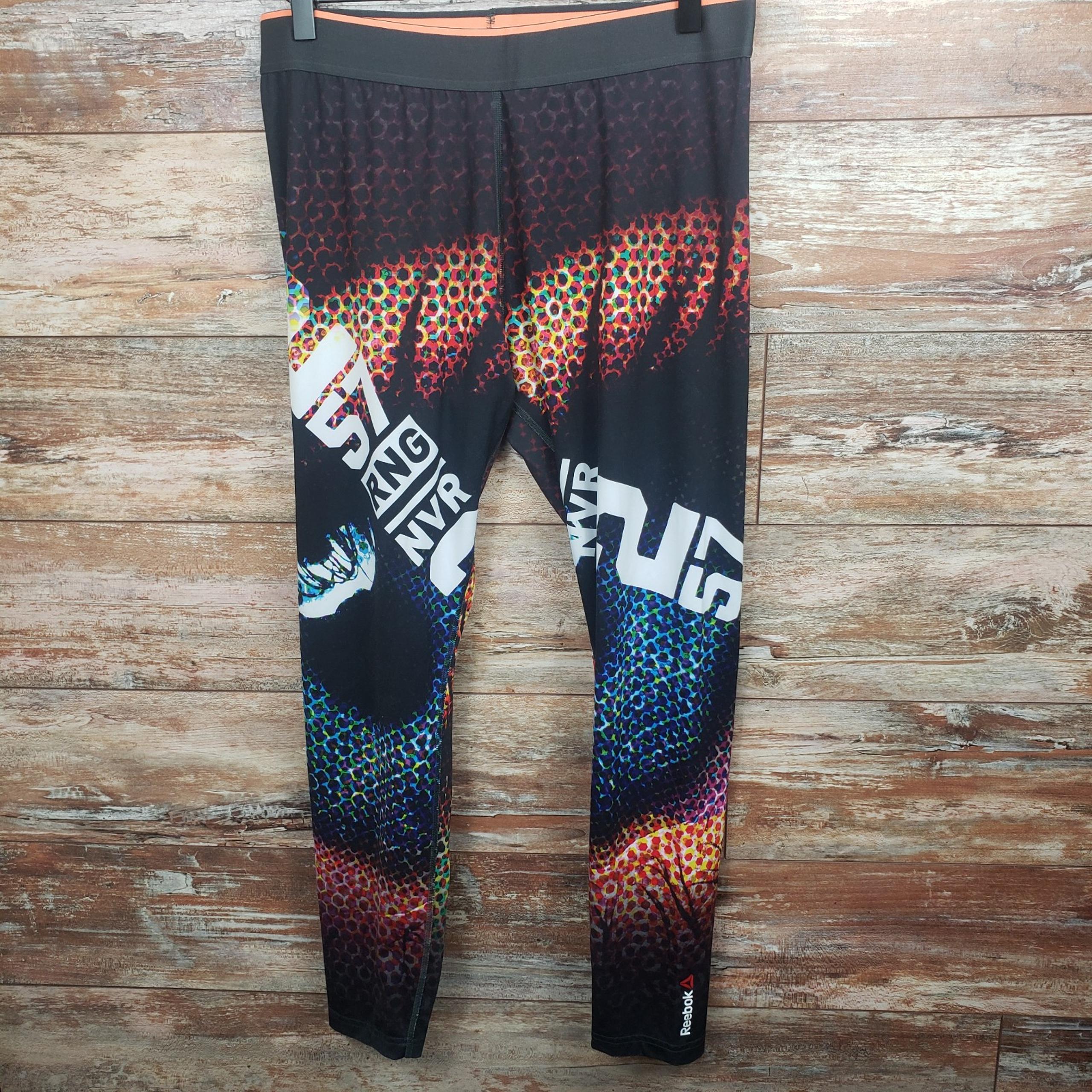 Reebok Speedwick Active Athletic Leggings Mutlicolored Women's Size Large