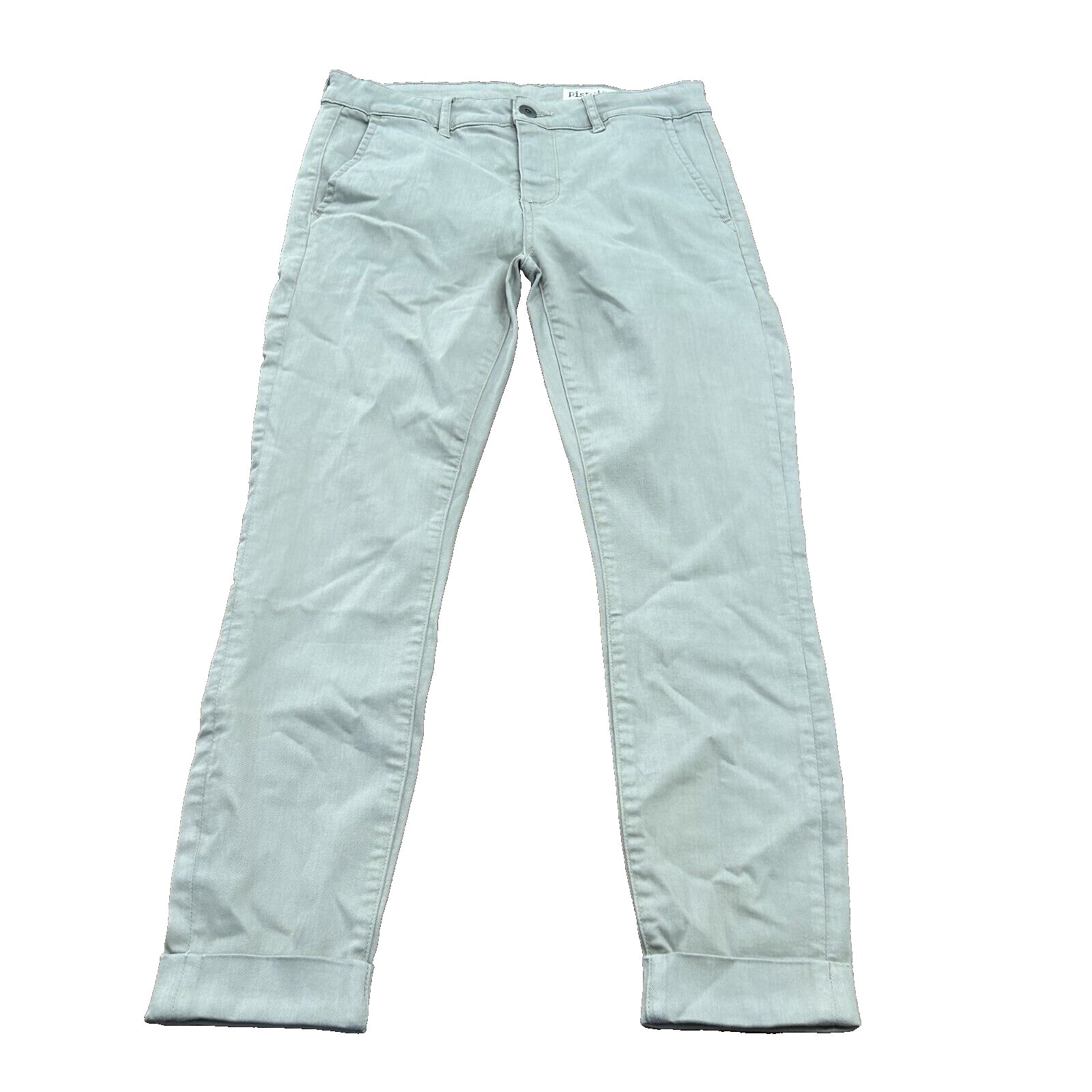 Pistola Women's Stretch Denim Mid Rise Fold Hem Skinny Jeans in Platinum Size 27