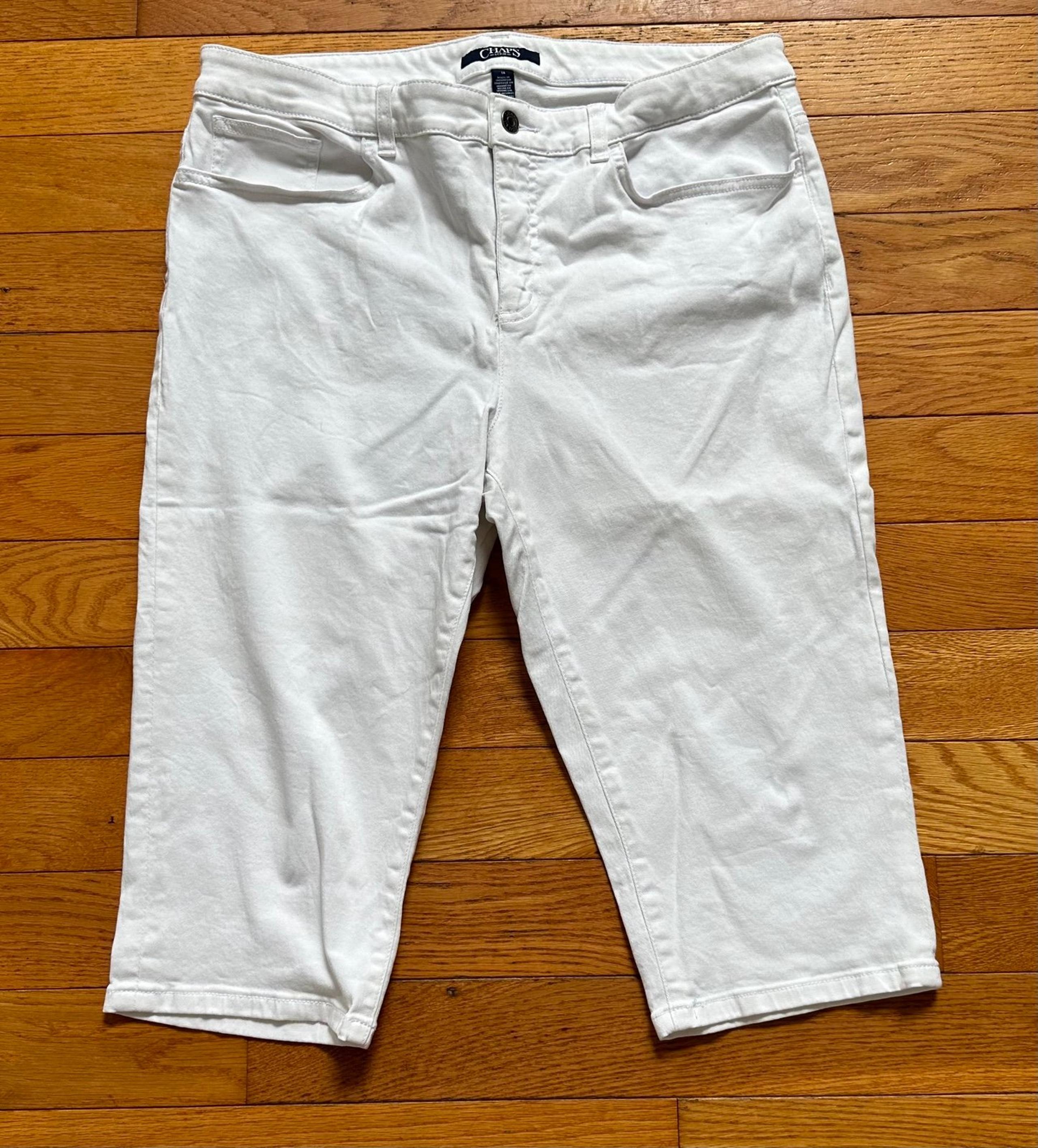 Women’s Chaps White Denim Capris 14 Stretch