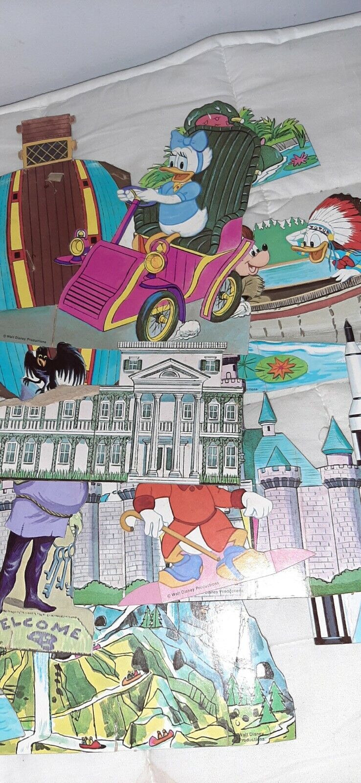 Donald Duck Visits Disneyland Press-out and Play Vintage Whitman Cardboard
