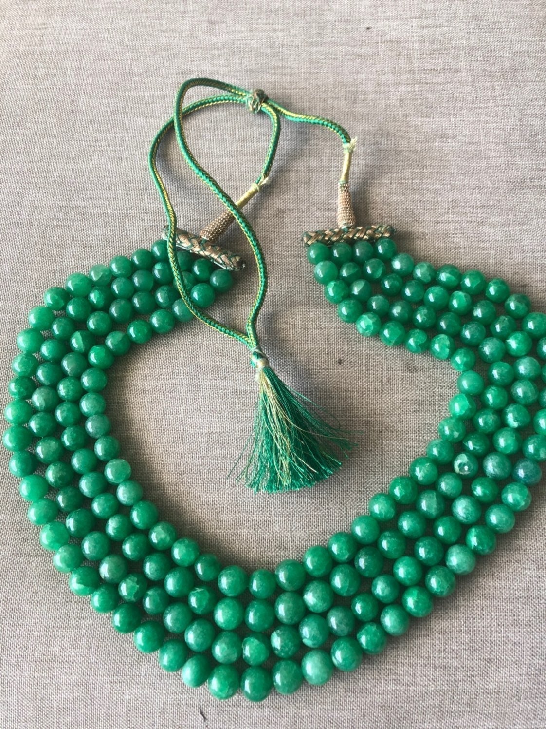 Jewelry 4 strings buddha jade necklace