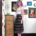 Vintage Indian Cotton Gauze Printed Skirt, 1970s Bohemian Block Print Midi, XS