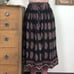 Vintage Indian Cotton Gauze Printed Skirt, 1970s Bohemian Block Print Midi, XS