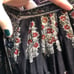 Vintage Indian Cotton Gauze Printed Skirt, 1970s Bohemian Block Print Midi, XS