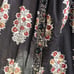 Vintage Indian Cotton Gauze Printed Skirt, 1970s Bohemian Block Print Midi, XS