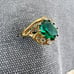Vintage Lindenwold Green Cubic Zirconia 14K Gold Electroplate over Sterling 5.75