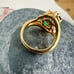 Vintage Lindenwold Green Cubic Zirconia 14K Gold Electroplate over Sterling 5.75