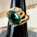 Vintage Lindenwold Green Cubic Zirconia 14K Gold Electroplate over Sterling 5.75