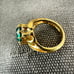 Vintage Lindenwold Green Cubic Zirconia 14K Gold Electroplate over Sterling 5.75