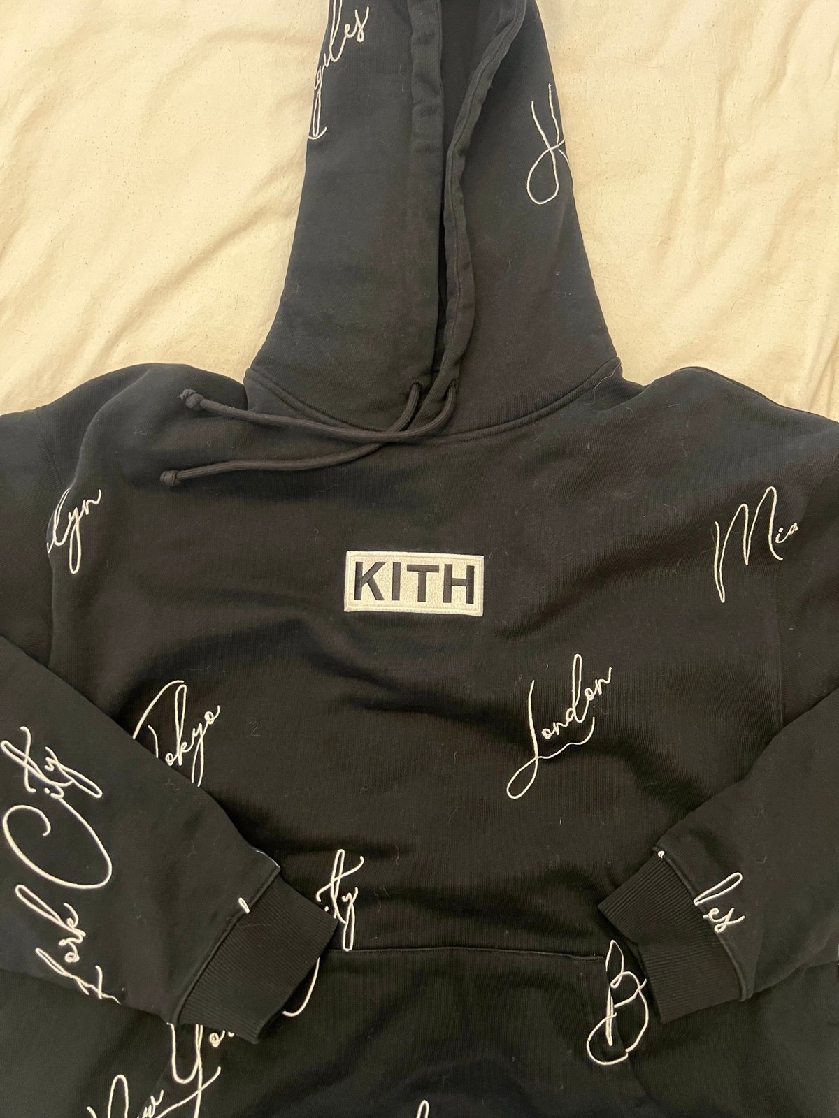 Kith City Script Black Hoodie Monday Program KHM030347-001