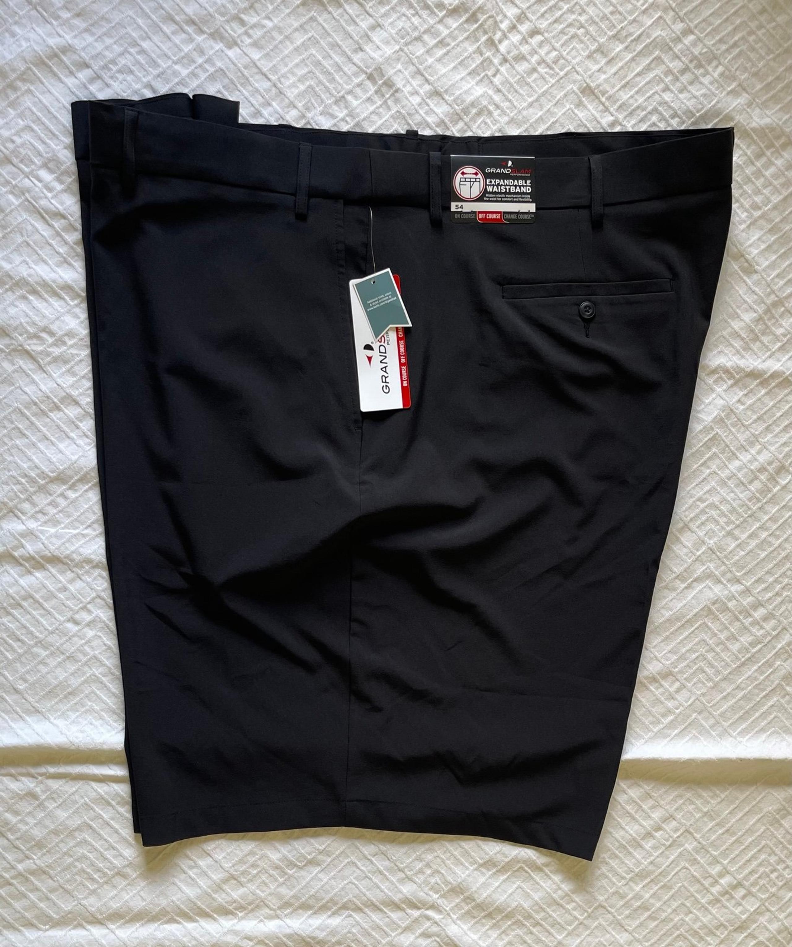 NWT Grand Slam Black Golf Shorts Men’s Size 54 Dry Wick UPF 50 Expandable Waist