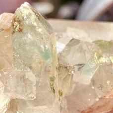 RARE Ajoite Quartz Crystal Cluster Blue Phantom Messina Mine Hematite Included