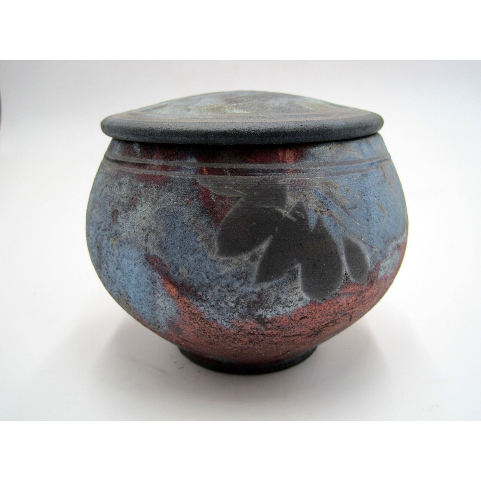 1994 Signed Modernist Robert Graydon Raku Art Studio Pottery Covered Pot Dish
