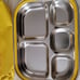 PORORO Stainless Steel Food Snack Plate Tray Lunch Box & Pouch Set Yellow.