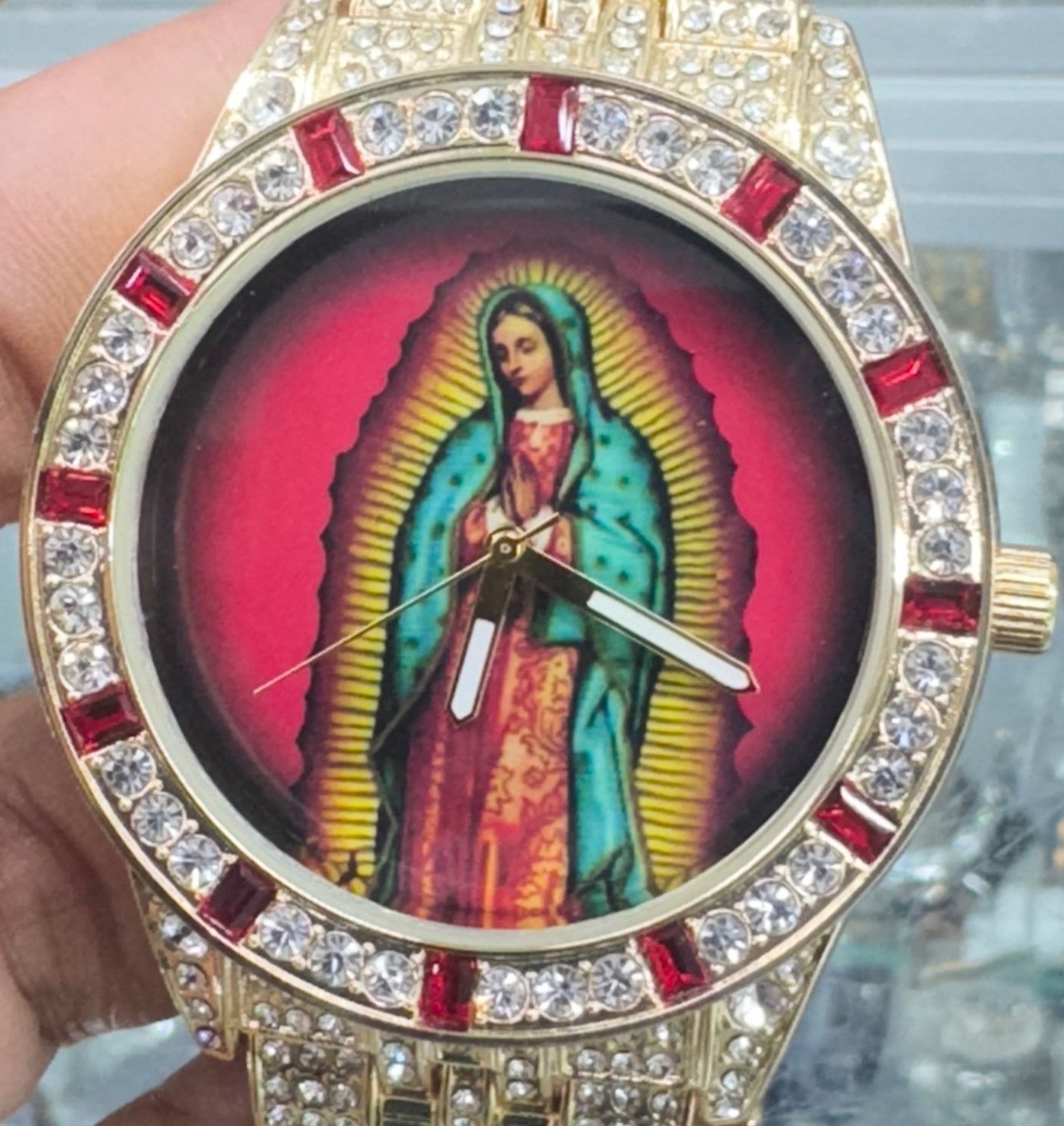 Guadalope Mama Mary Figure Watch for Men , New Item , New Battery, 40 mm Case Wi