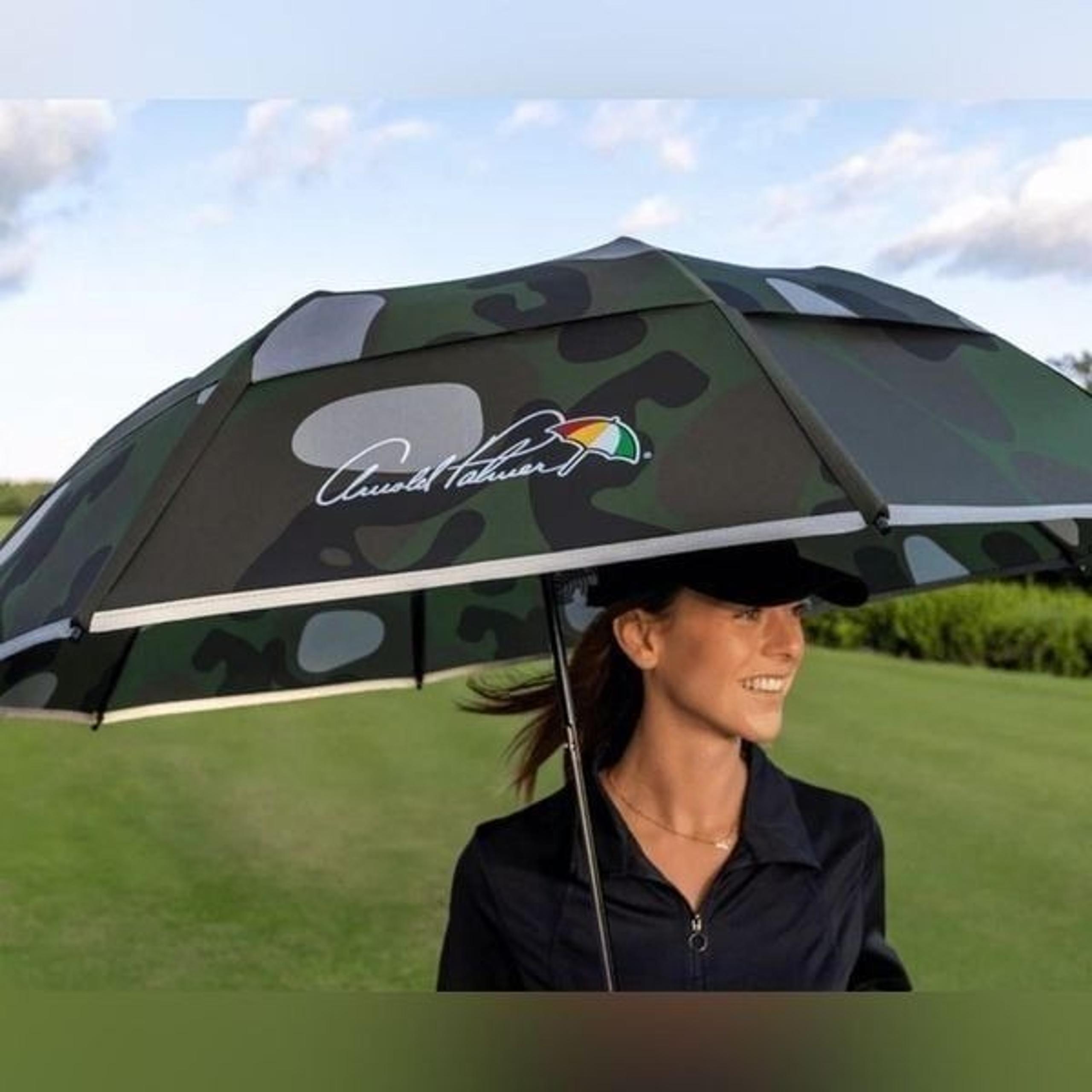 NIB Weatherman Umbrella Collapsible Med Size Durable Frame Camo Arnold Palmer