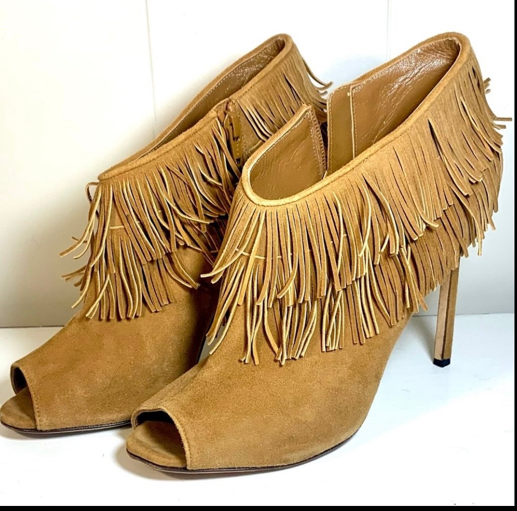 Manolo Blahnik Fringed Booties - Size 9