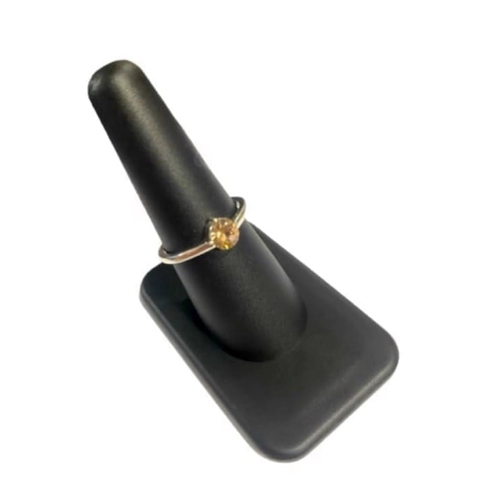 Pink Crystal Solitaire Ring