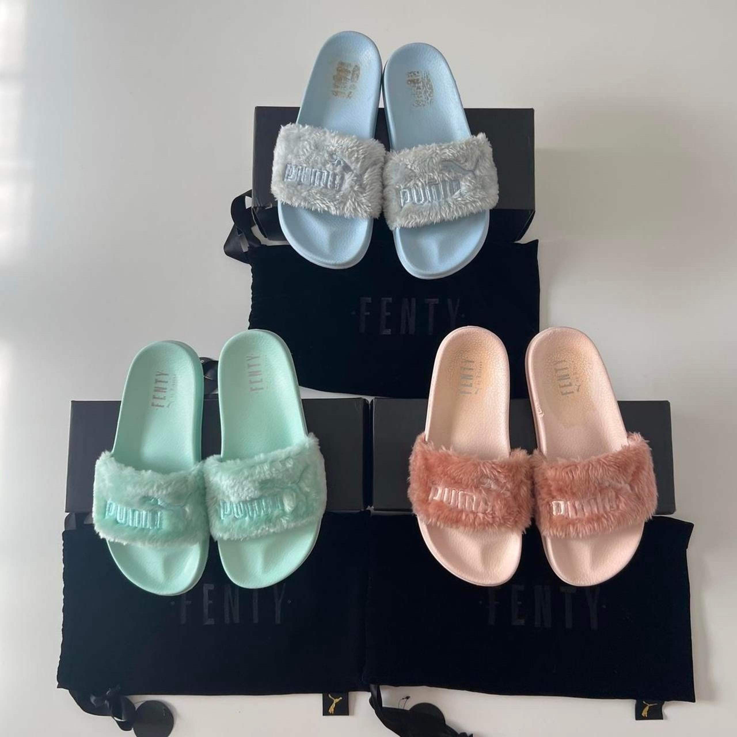 Three fenty puma slides bundle